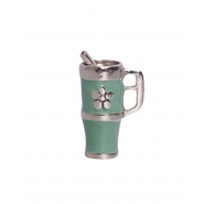 Teal Green Flower Tumbler - Hand Painted #6603HPTG Teal Green Flower Tumbler - Hand Painted #6603HPTG